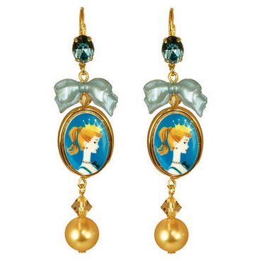 Tarina Tarantino Barbie Pearl & Crystal Cameo Earrings